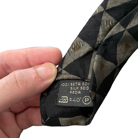 Ermenegildo Zegna 100% Silk Tie Necktie Triangle Geometric Italy Career - Picture 6 of 8